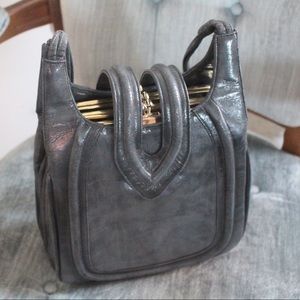 Vintage leather accordion purse